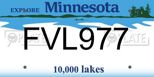FVL977 Minnesota License Plate