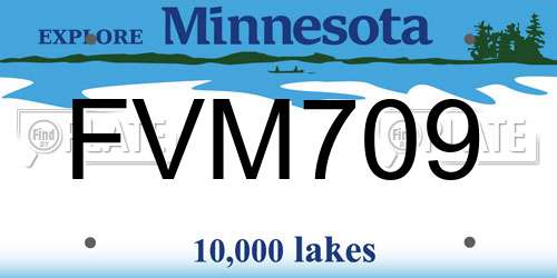 FVM709 Minnesota License Plate
