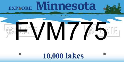 FVM775 Minnesota License Plate