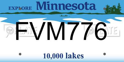 FVM776 Minnesota License Plate