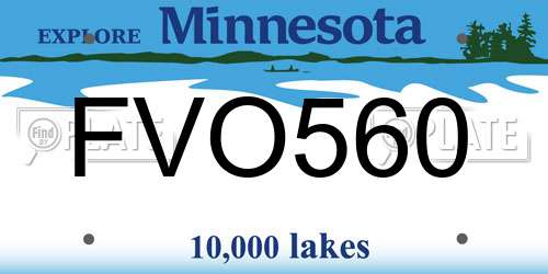 FVO560 Minnesota License Plate