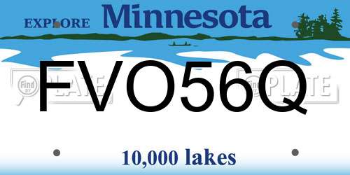 FVO56Q Minnesota License Plate