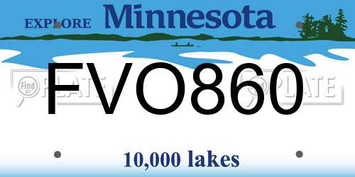 FVO860 Minnesota License Plate