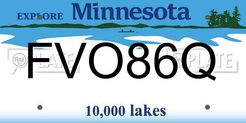 FVO86Q Minnesota License Plate