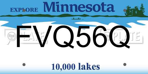 FVQ56Q Minnesota License Plate