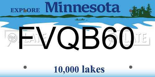 FVQB60 Minnesota License Plate