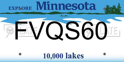 FVQS60 Minnesota License Plate