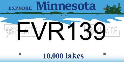 FVR139 Minnesota License Plate
