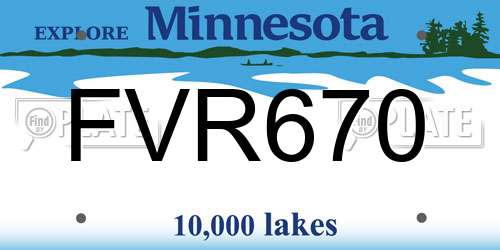 FVR670 Minnesota License Plate