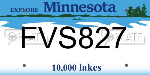 FVS827 Minnesota License Plate