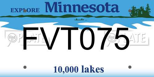 FVT075 Minnesota License Plate