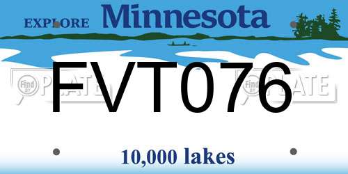 FVT076 Minnesota License Plate