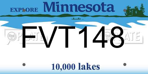 FVT148 Minnesota License Plate