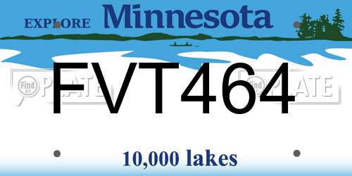 FVT464 Minnesota License Plate