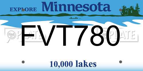 FVT780 Minnesota License Plate