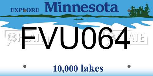 FVU064 Minnesota License Plate
