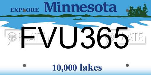 FVU365 Minnesota License Plate