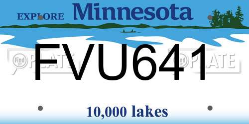 FVU641 Minnesota License Plate