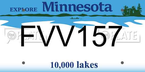 FVV157 Minnesota License Plate