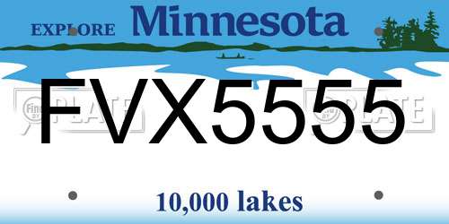 FVX5555 Minnesota License Plate