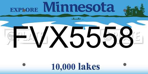 FVX5558 Minnesota License Plate