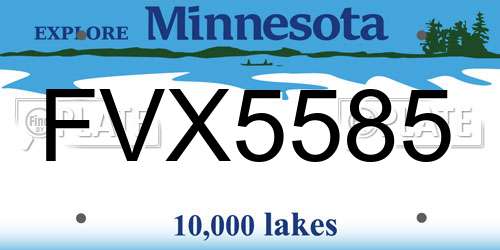 FVX5585 Minnesota License Plate