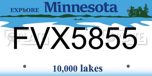 FVX5855 Minnesota License Plate