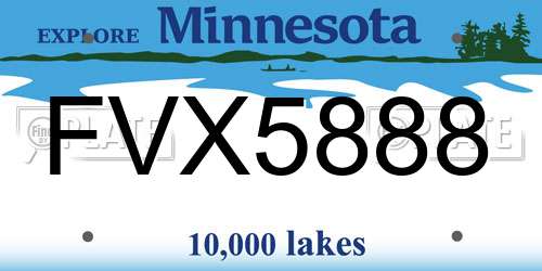 FVX5888 Minnesota License Plate
