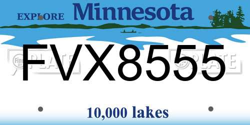 FVX8555 Minnesota License Plate