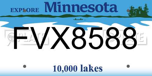 FVX8588 Minnesota License Plate