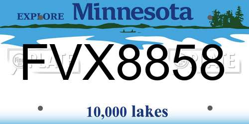 FVX8858 Minnesota License Plate