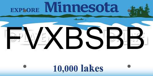 FVXBSBB Minnesota License Plate