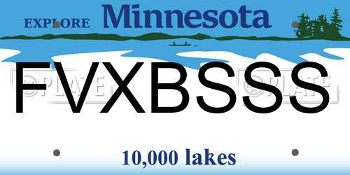 FVXBSSS Minnesota License Plate