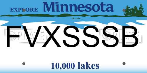 FVXSSSB Minnesota License Plate