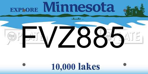 FVZ885 Minnesota License Plate
