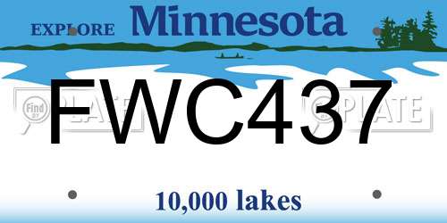 FWC437 Minnesota License Plate