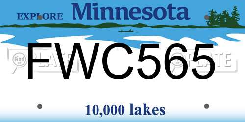 FWC565 Minnesota License Plate