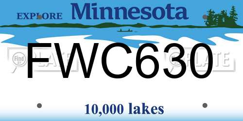 FWC630 Minnesota License Plate