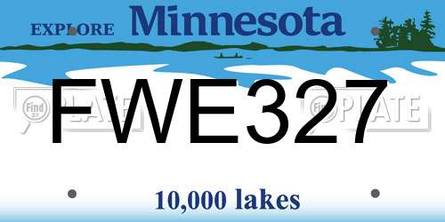 FWE327 Minnesota License Plate