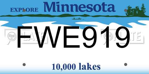 FWE919 Minnesota License Plate