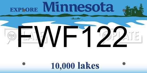 FWF122 Minnesota License Plate