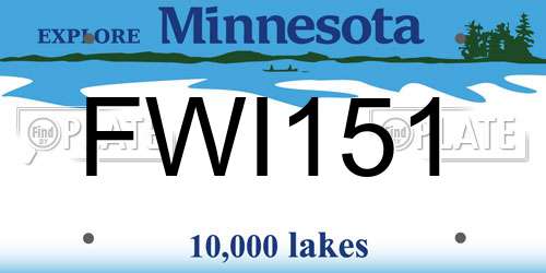 FWI151 Minnesota License Plate