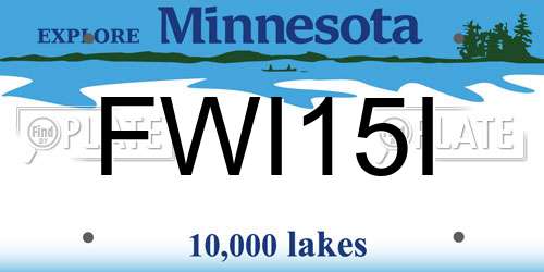 FWI15I Minnesota License Plate