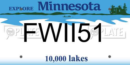 FWII51 Minnesota License Plate