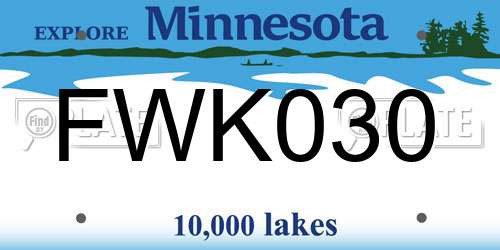 FWK030 Minnesota License Plate