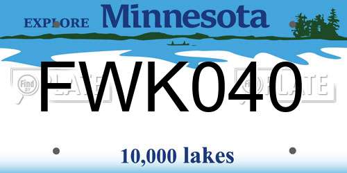 FWK040 Minnesota License Plate
