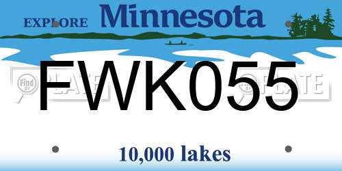 FWK055 Minnesota License Plate