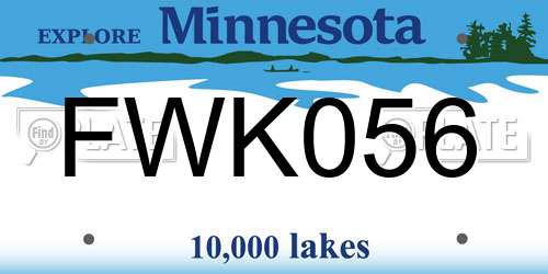 FWK056 Minnesota License Plate