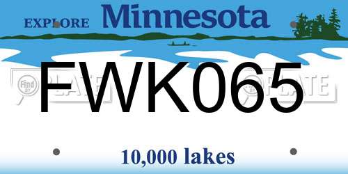 FWK065 Minnesota License Plate