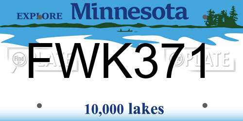 FWK371 Minnesota License Plate